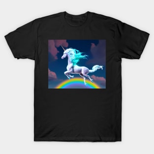 Mystic Nights Rainbow Flying Unicorn T-Shirt